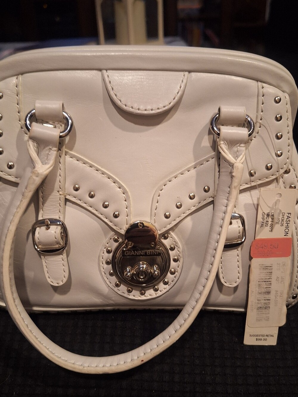 Gianni Bini White Studded Women's Purse is a stylish
